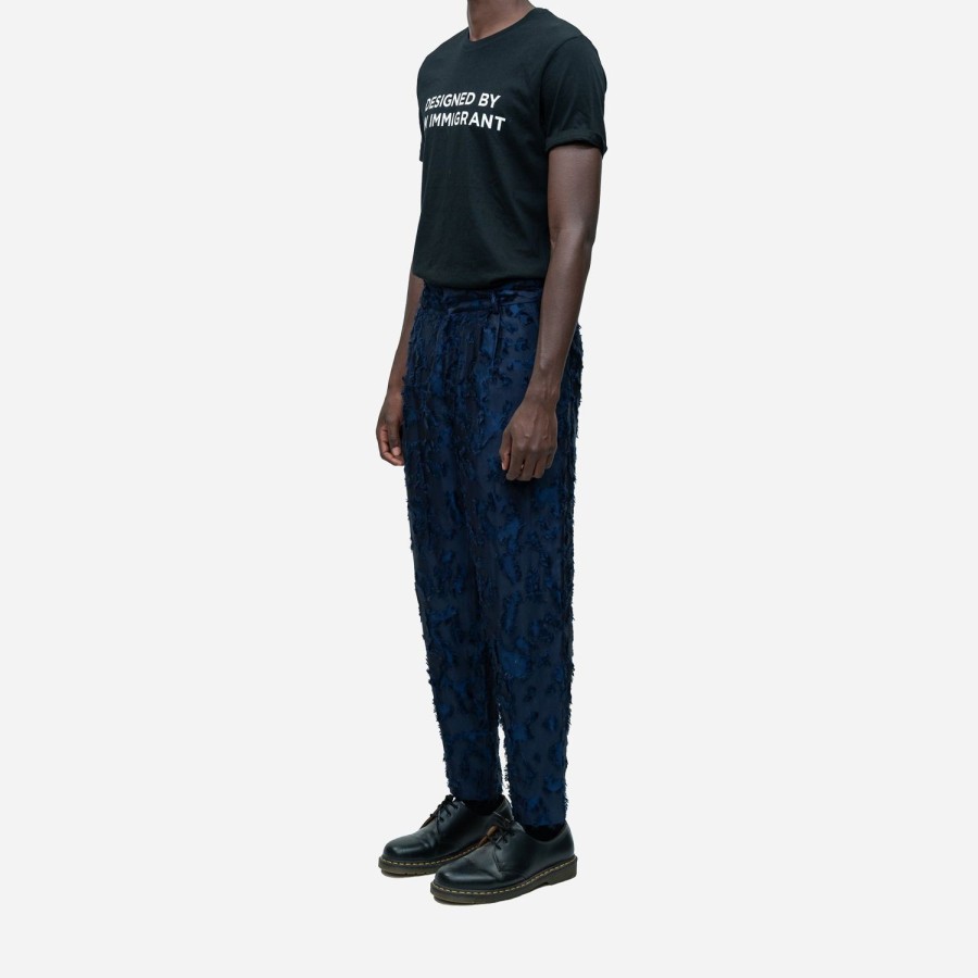 Clothing Labrum London | Royal Blue Textured Camo Trouser