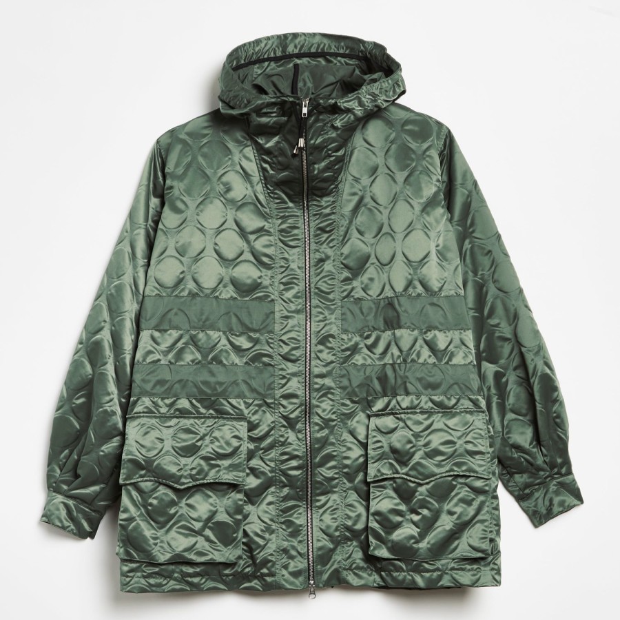 Clothing Labrum London | Sage Embossed Circle Parka Coat