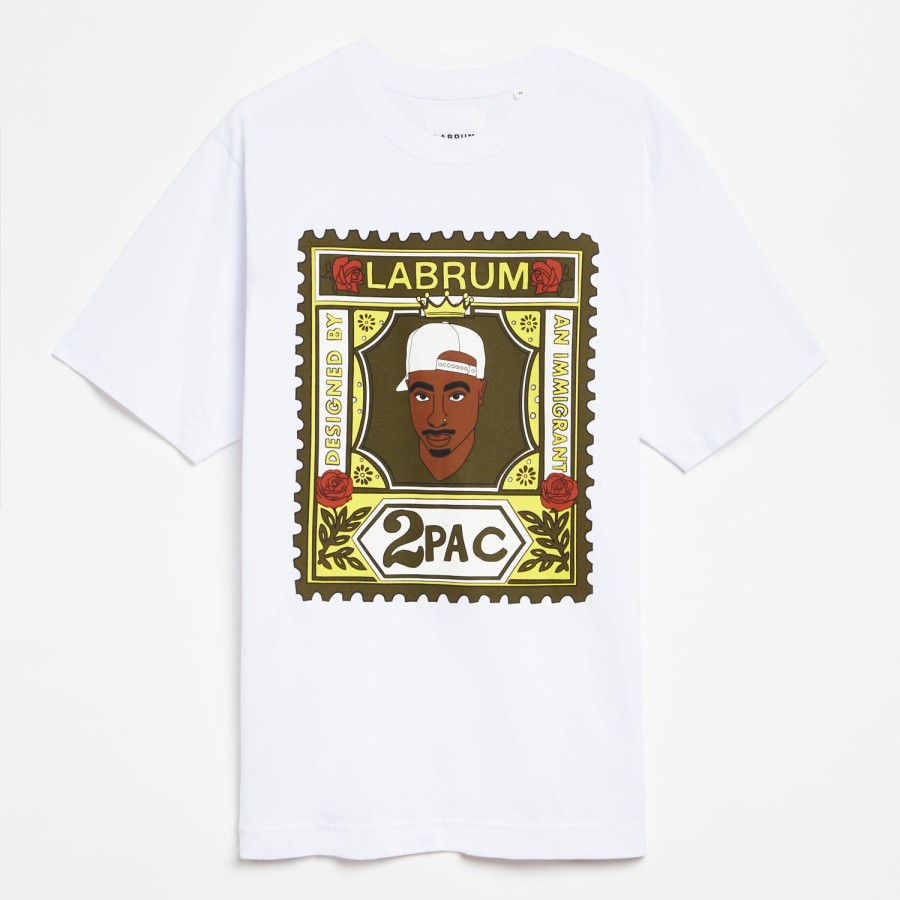 Clothing Labrum London | Labrum X Tupac White Stamp T-Shirt