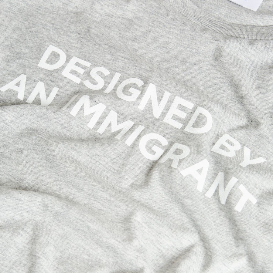 Clothing Labrum London | Grey Designed By An Immigrant T-Shirt