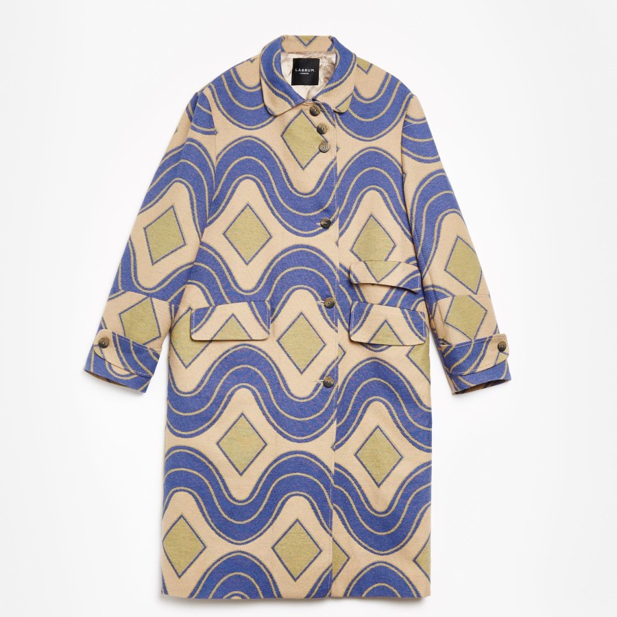 Clothing Labrum London | Woven Patterned Shape Overcoat