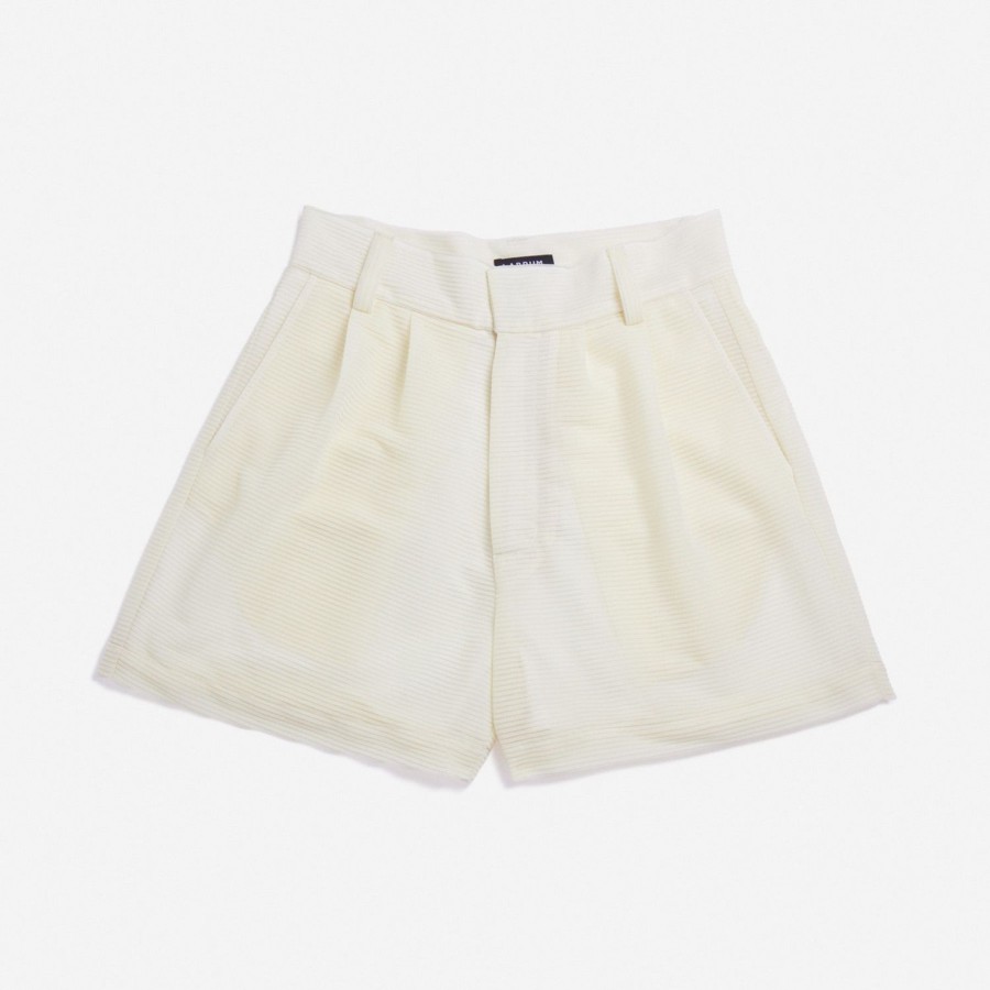 Clothing Labrum London | Buttermilk Freedom Pleated Tailored Shorts