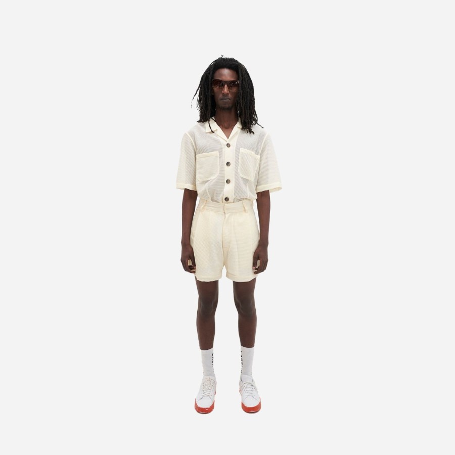 Clothing Labrum London | Buttermilk Freedom Pleated Tailored Shorts