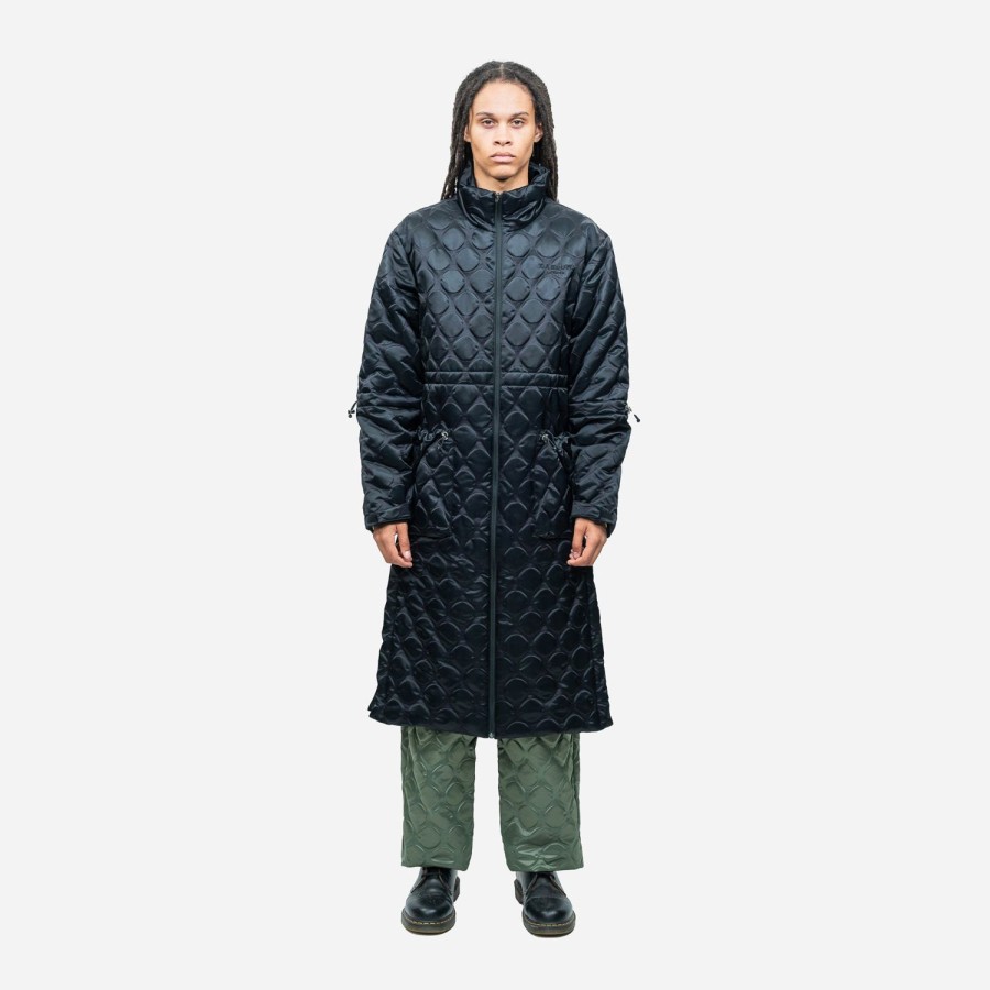 Clothing Labrum London | Black Embossed Circle Puffer Coat