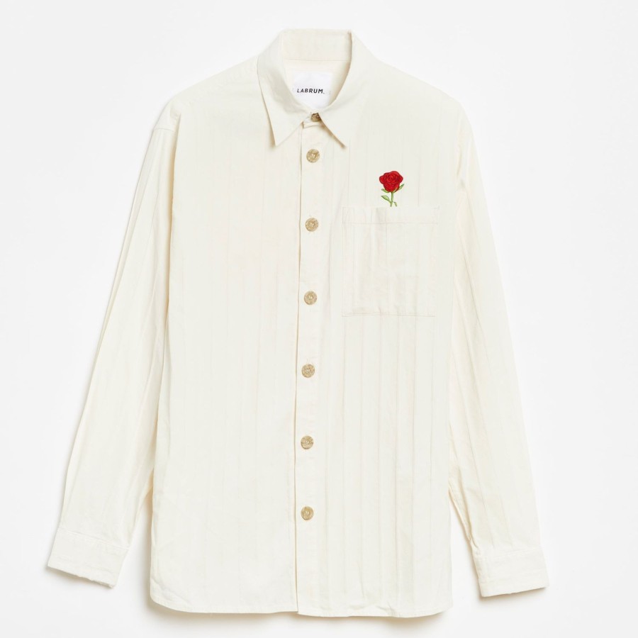 Clothing Labrum London | Labrum X Tupac Cream Stripe Rose Shirt