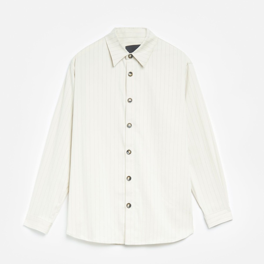 Clothing Labrum London | Cream Pinstripe Shirt