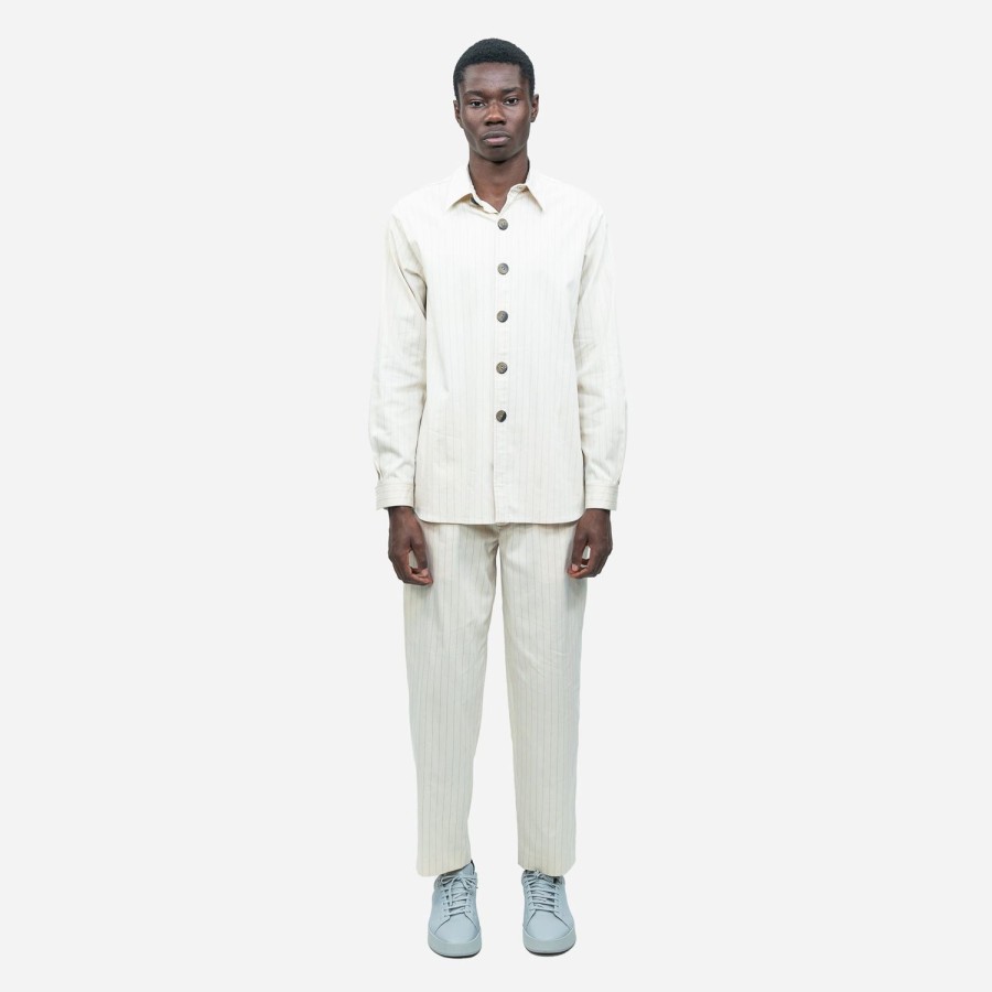 Clothing Labrum London | Cream Pinstripe Shirt