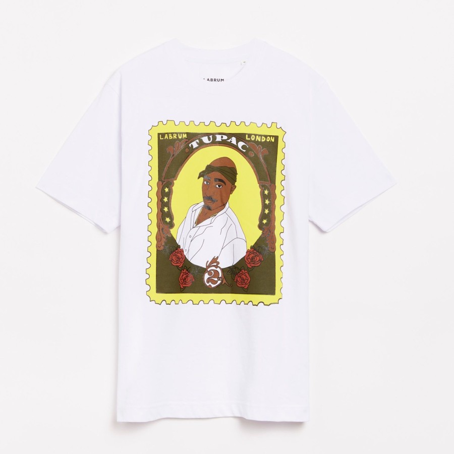 Clothing Labrum London | Labrum X Tupac White Stamp T-Shirt