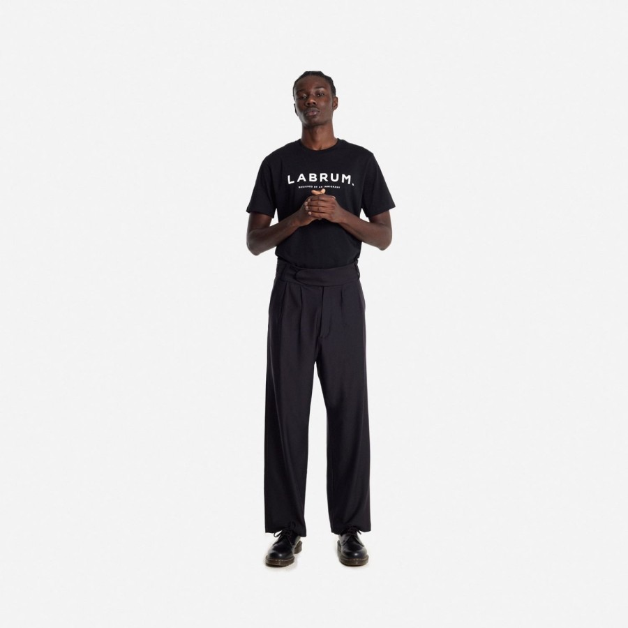 Clothing Labrum London | Black Cotton Tree Trouser