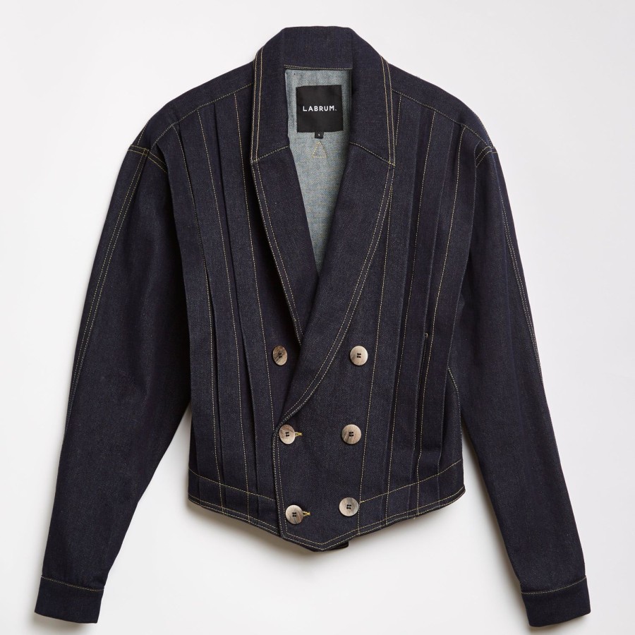 Clothing Labrum London | Indigo Denim Cropped Jacket