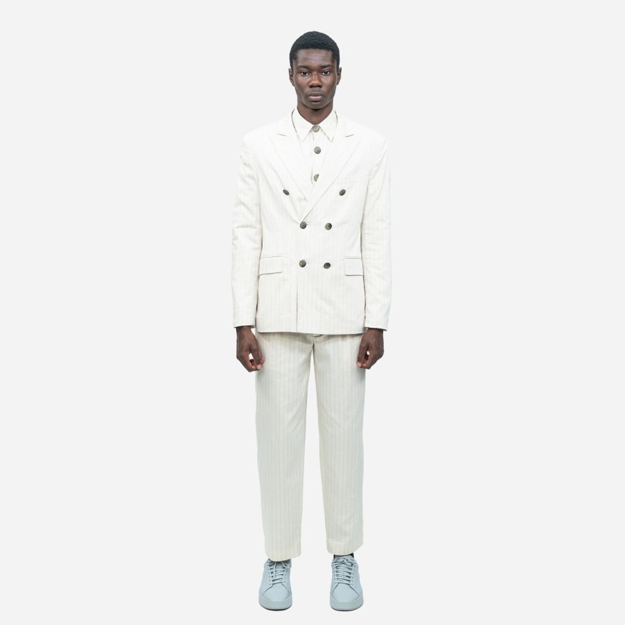 Clothing Labrum London | Cream Pinstripe Blazer