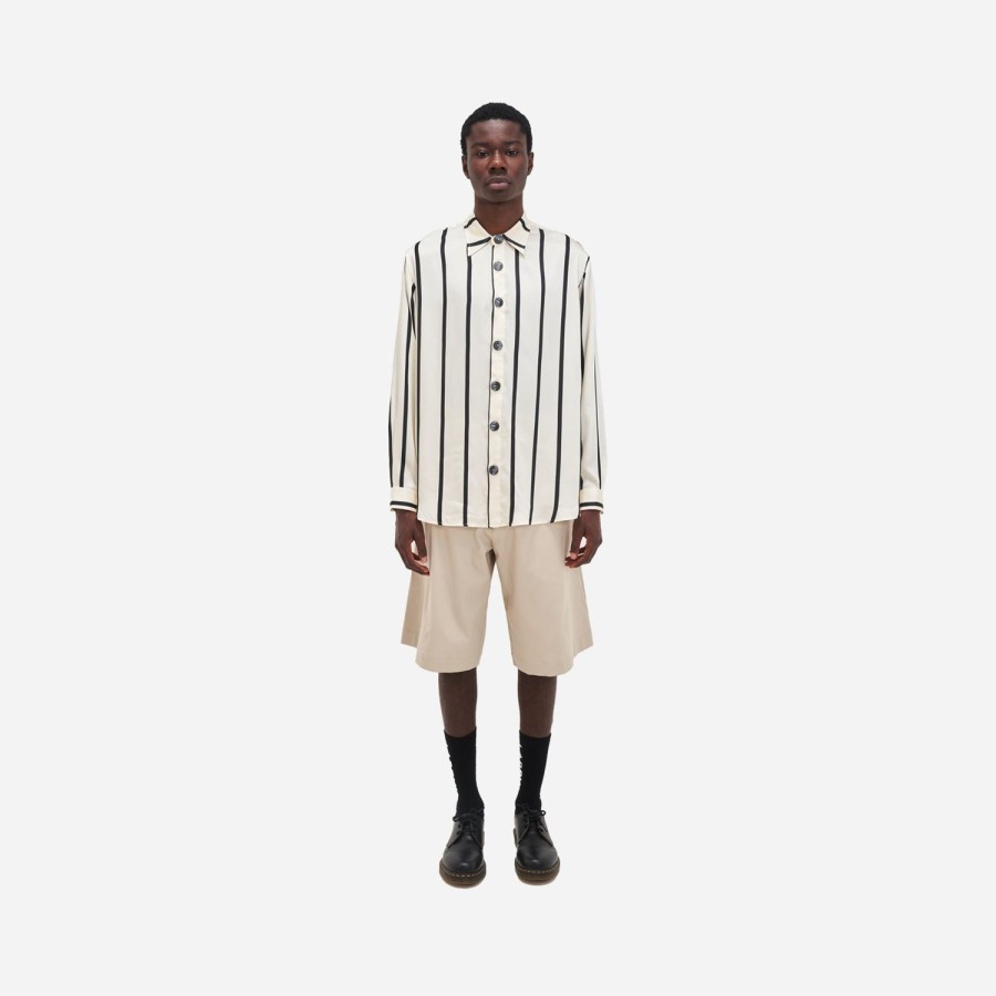 Clothing Labrum London | Cream & Black Oversized Striped Shirt