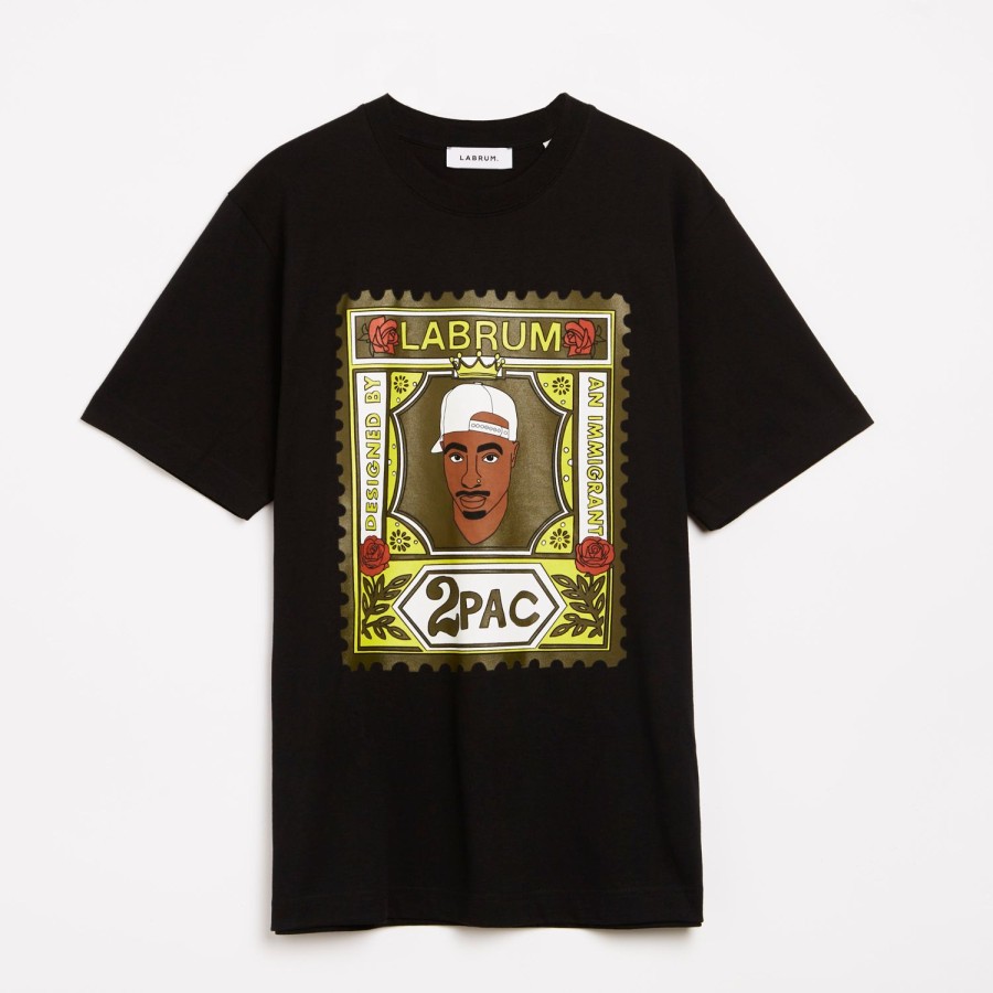 Clothing Labrum London | Labrum X Tupac Black Stamp T-Shirt