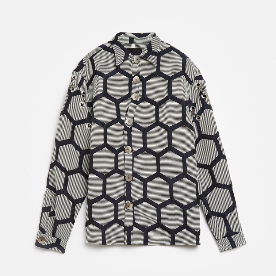 Clothing Labrum London | Hexagon Curved Eyelet Shirt